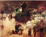 Flower Mart by Theodore Clement Steele